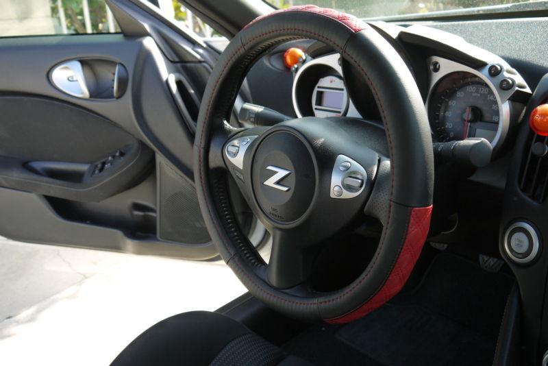 CIRCLE COOL 57009 NEW STEERING WHEEL COVER BLACK+RED LEATHER FIAT WRAP BMW AUDI, US $19.99, image 8