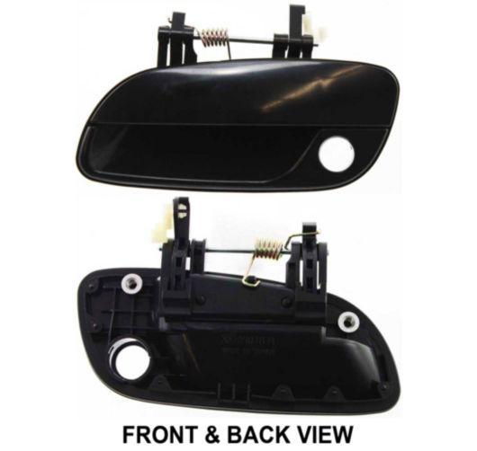 Door handle ptm smooth black front driver side left lh lf for 01-06 elantra new