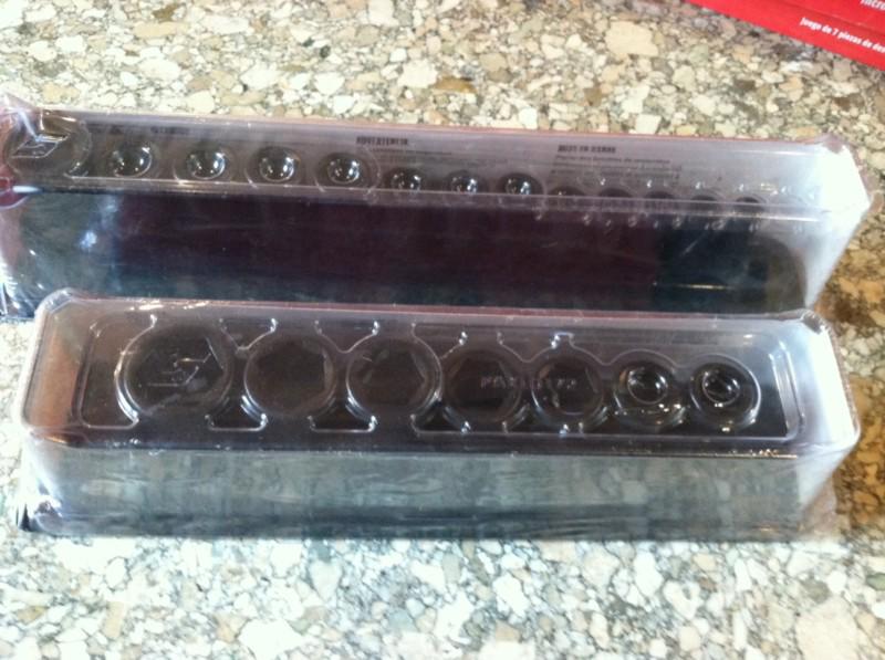 Snap on tools new 3/8 metric deep 6pt 8-24mm & 1/2 semi-deep 17-27mm impact sets