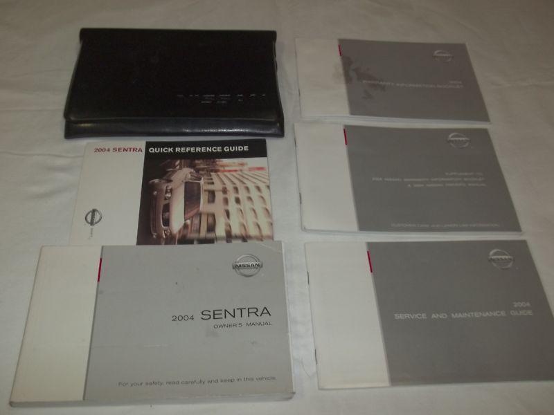 2004 nissan sentra owner manual 6/pc.set & black nissan trifold factory case.oem