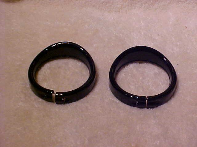 Gloss black visor turn signal front or rear trim rings-harley