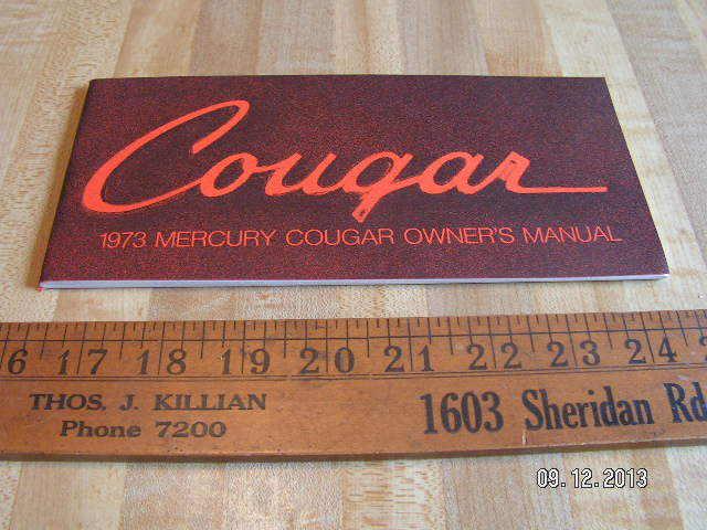 1973 mercury cougar original owner's / owners manual