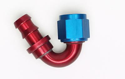 Aeroquip socketless hose end -8 an socketless barb female 150 degree fbm1553