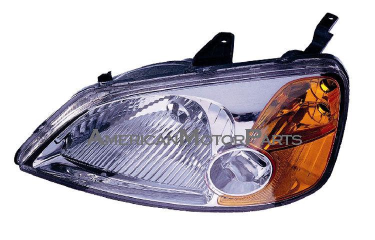 Left driver side replacement headlight honda civic dx ex gx hx lx si hybrid