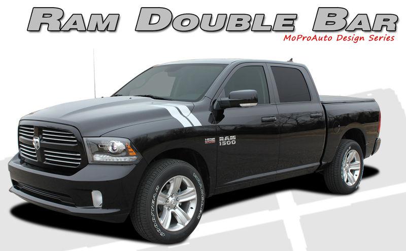 Dodge ram 2011 hood hash marks vinyl graphics decals - 3m pro vinyl stripes d37