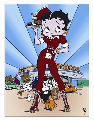 Genuine hotrod hardware tin sign betty boop diner 13" width 16" height ea