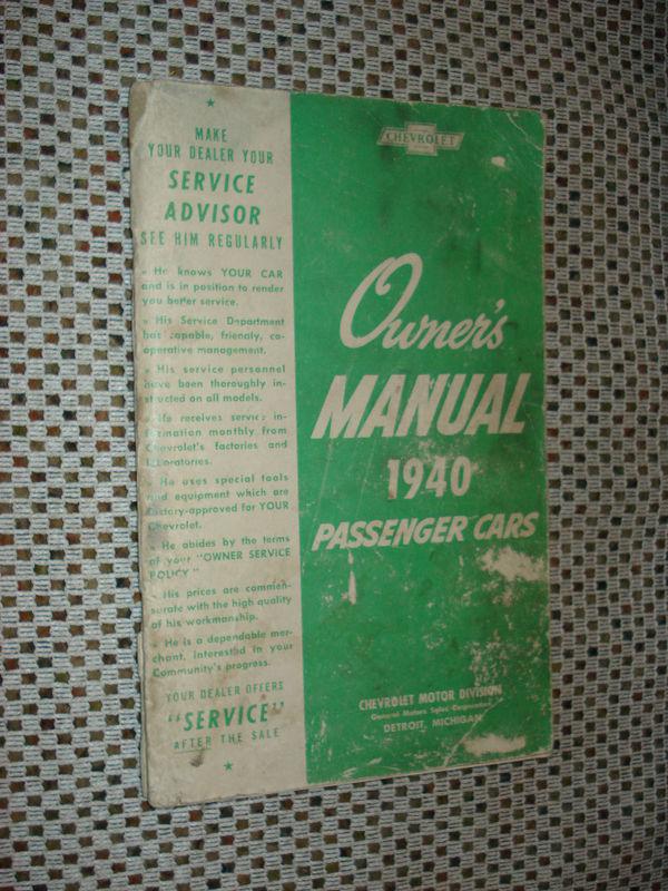 1940 chevy owners manual original glove box book rare!!