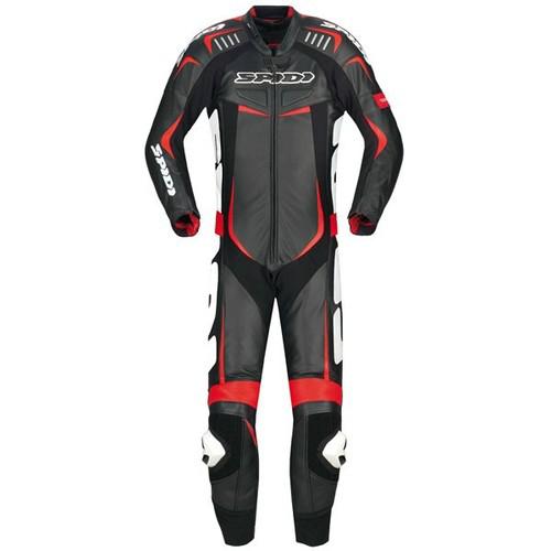 Spidi track wind pro leather 1-pctracksuit black/red