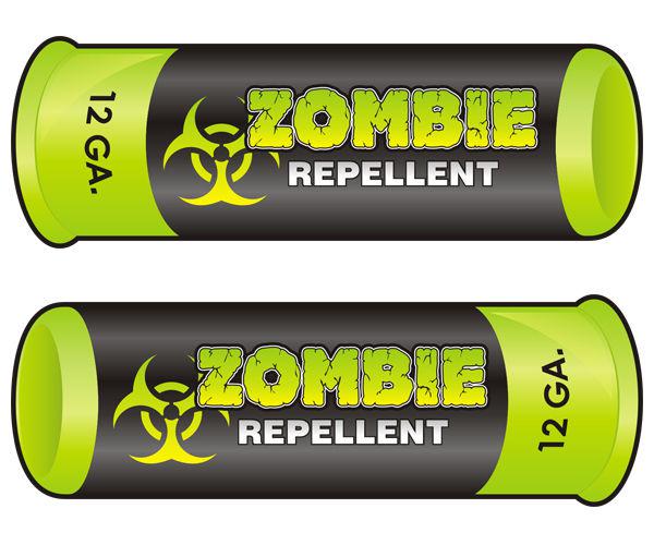 12 ga zombie decal set 5"x1.7" shotgun shell gauge ammo vinyl sticker u5ab
