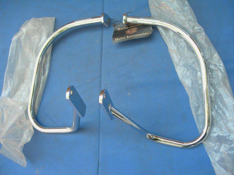 Harley davidson softail flst fxst rear saddlebag guards rail crash bars oem
