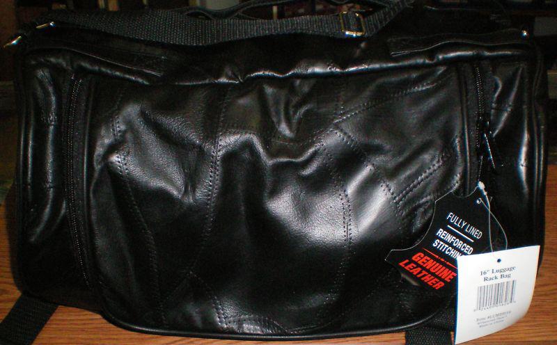 Motorcycle buffalo leather barrel bag