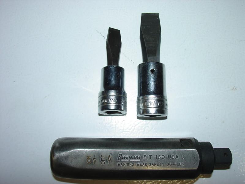 Find Snap On 1/2" Drive Impact Socket Driver PIT160 & 2 Flat Tip