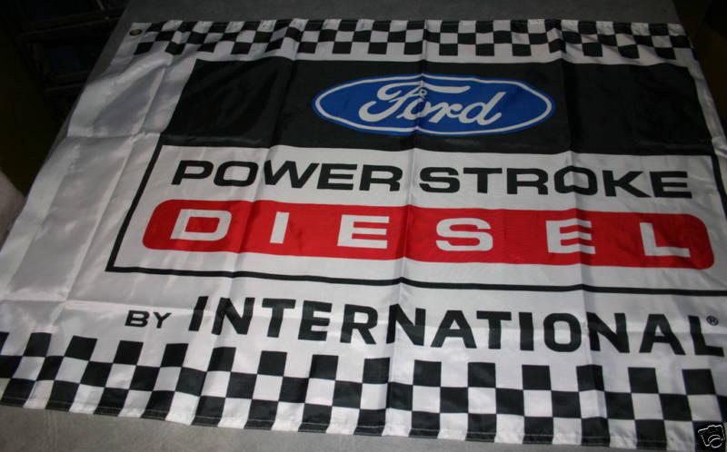 Ford powerstroke diesel white 3ftx2ft flag nascar truck kids toy gift camping