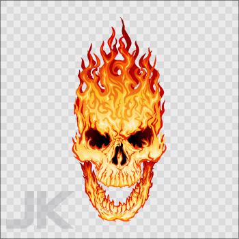 Decal sticker skull skulls flame flames fire smile death evil terror 0500 ab433