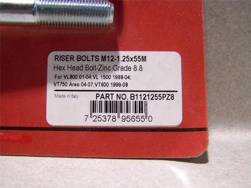 NEW SHW CHROME ACCESSORIES<BIG BIKE PARTS>P/N B1121255PZ8 SIZE-M12-1.25x55m{FBC, US $5.99, image 2