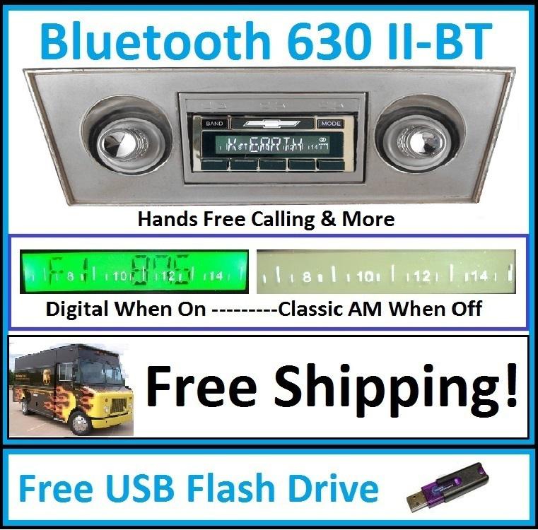 1966-1967 chevy ii nova bluetooth radio hands free 300 watts 630 ii-bt