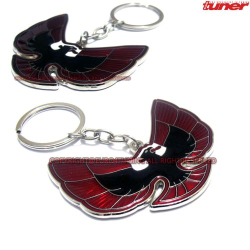 3d metal firebird chrome/red keychain fob ring for trans am gto g6 gxp pontiac