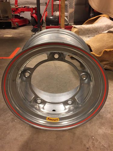 New basset wide 5 silver wheel 7&#034; backspace 10&#034; width race car late model stock