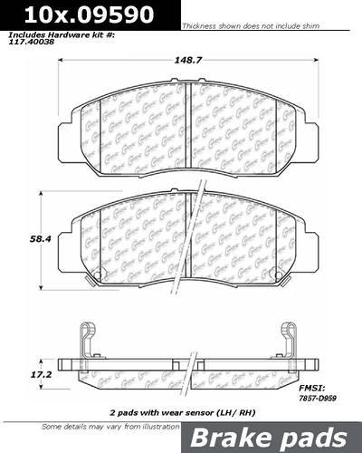 Centric 106.09590 brake pad or shoe, front