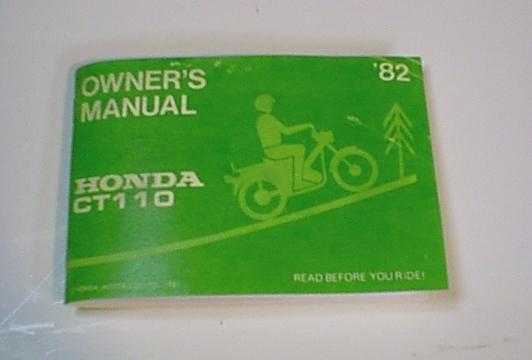 Honda ct110 trail 110 owners manual rare- look!
