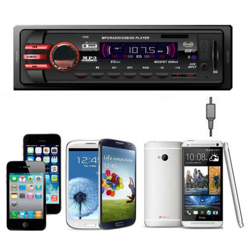 Car audio stereo in dash fm with mp3 player usb sd input aux receiver 1235 sale