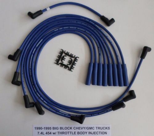 1990-1995 big block chevy/gmc trucks 7.4l 454 tbi 8.5mm blue spark plug wires