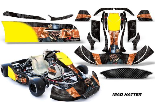 Amr racing graphics crg na2 kart wrap new age sticker kit decal mad hatter orng