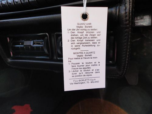 Ferrari 308 and 328 veglia borletti quartz clock hang tag.