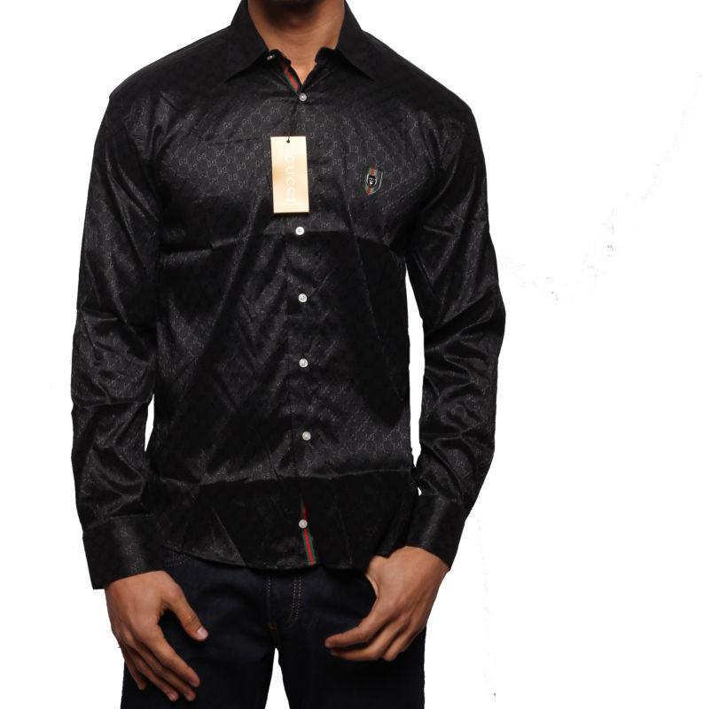 Black gucci mens smart dress shirt size xl