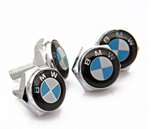 4 x  license plate frame bolts emblem screws caps logo set for bmw (type2)