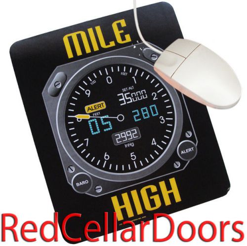 New trintec aviator mile high mouse pad altimeter guage navigator humor aviation