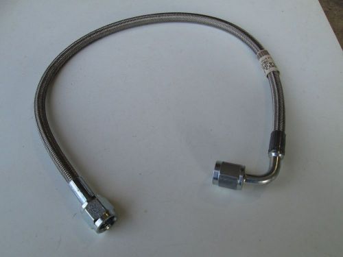 #4 straight to 90 degree stainless steel braided brake line 8"