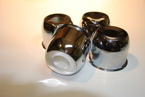 Push through wheel center cap 4.25" chrome short set of (4) closed