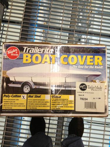Taylor made aluminum bass boat cover,-17'-4"l, 80" beam,outboard,gray cotton