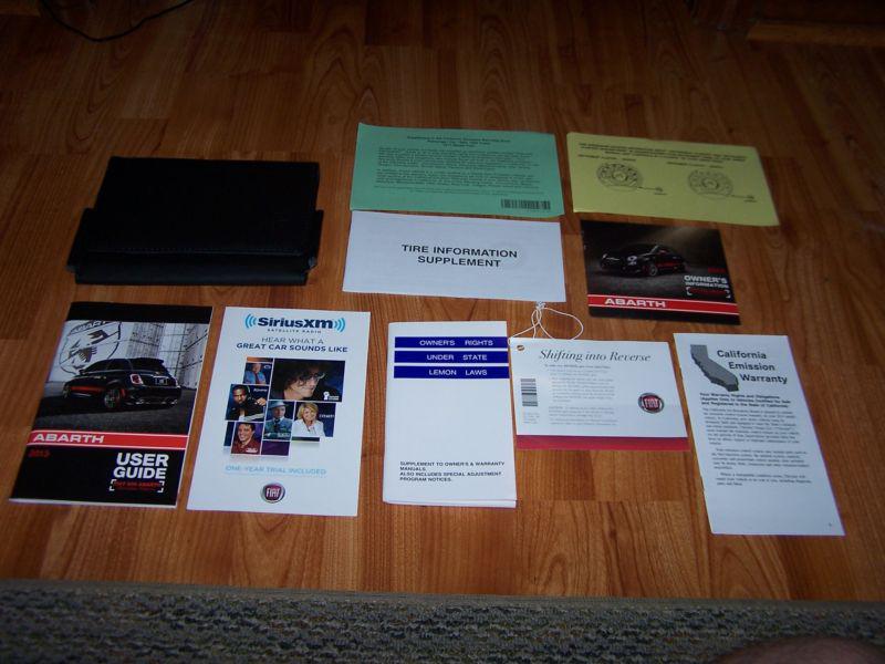 2013 fiat abarth owners manual set with case free shipping