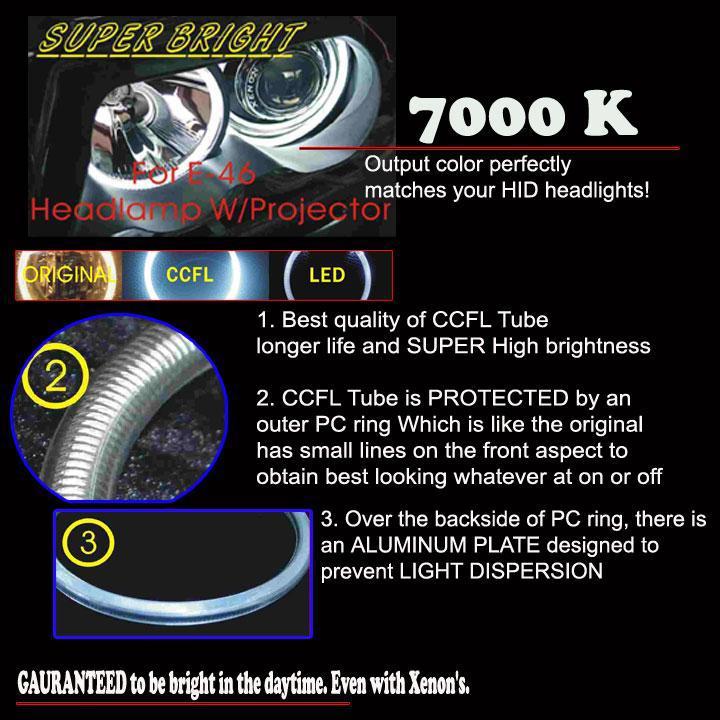 E53  x5 00-03 bmw ccfl angel eyes 7000k super bright