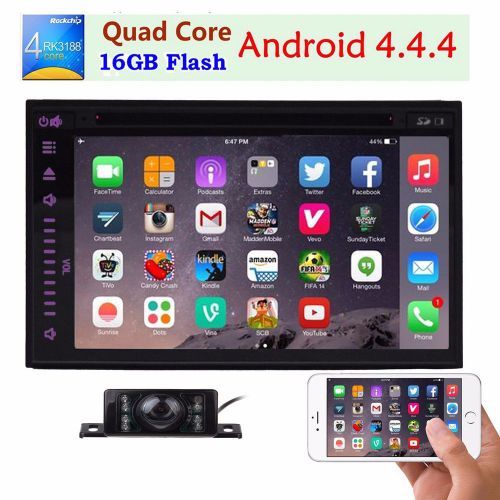 7" quad core pure android 4.4 double 2 din car stereo gps navi dvd radio player