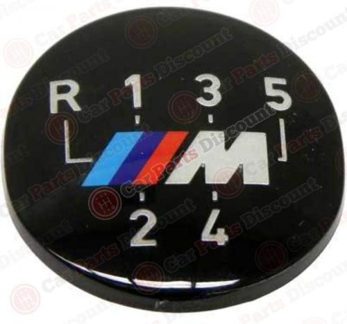 New genuine emblem - oval shift knob (&#034;m&#034; 5 speed pattern) (adhered)