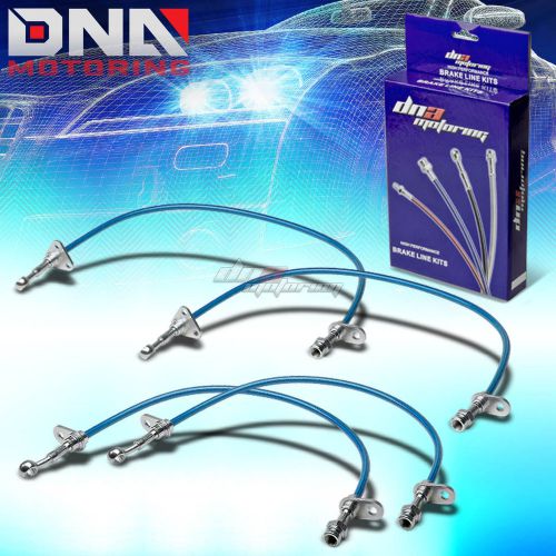 For 90-93 acura integra da9/db2 blue stainless steel hose braided brake line