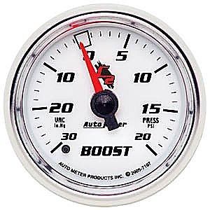 Auto meter 7107 c2 series gauge 2-1/16&#034; boost/vacuum (30&#034; hg/20 psi) mechanical