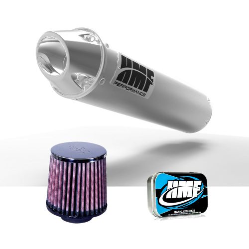 Hmf honda rancher 400 2004 - 2007 brushed/pol slip on exhaust muffler + jet + kn