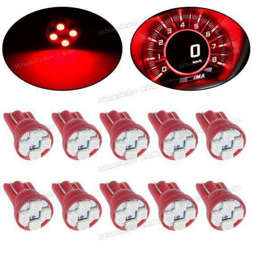 10x red 921 t10 3528-smd led light bulb instrument speedometer gauge dash