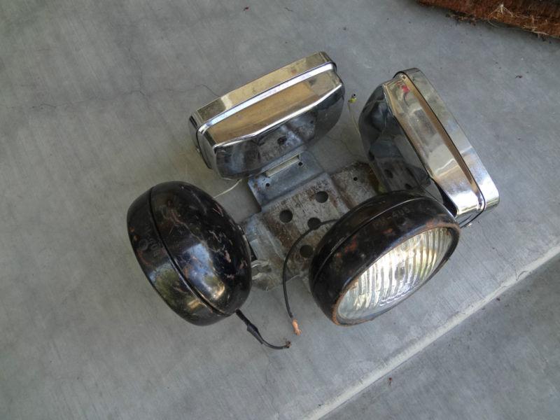 Vintage for lamps spot headlight truck harley chopper bobber light lot 4 car 