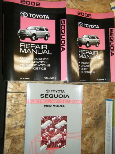 2002 toyota sequoia original factory service manual set shop repair wiring