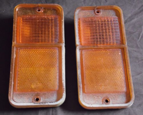 Vintage pair of original 1968-1972 chevy pickup amber side marker bulb housing