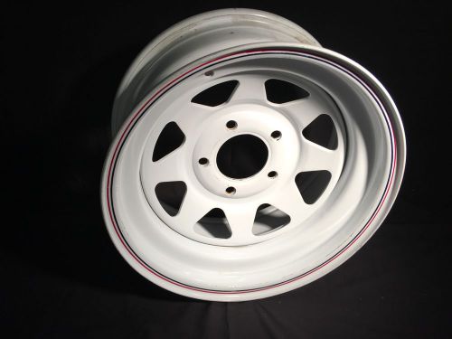 15x7  5x5.0 white wagon trailer wheel / rim 15 inch / 5 lug. 2 26 87 6902 jjtb