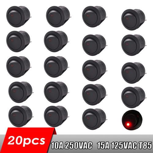 20x led dot light 12v car auto boat round rocker on/off toggle spst switch red