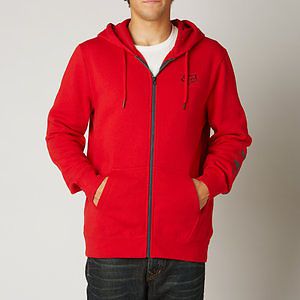 Fox racing tracker mens zip up hoody red lg
