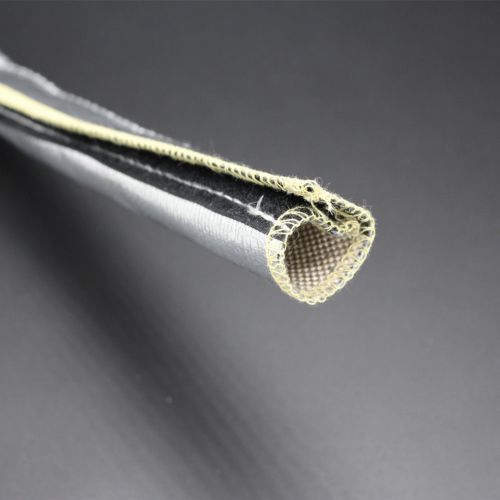 Aluminized metallic heat shield sleeve insulated wire hose cover loom 1&#034; 10ft