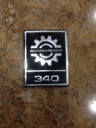 Vintage bombardier 340 emblem tag ornament decal ski doo snowmobile